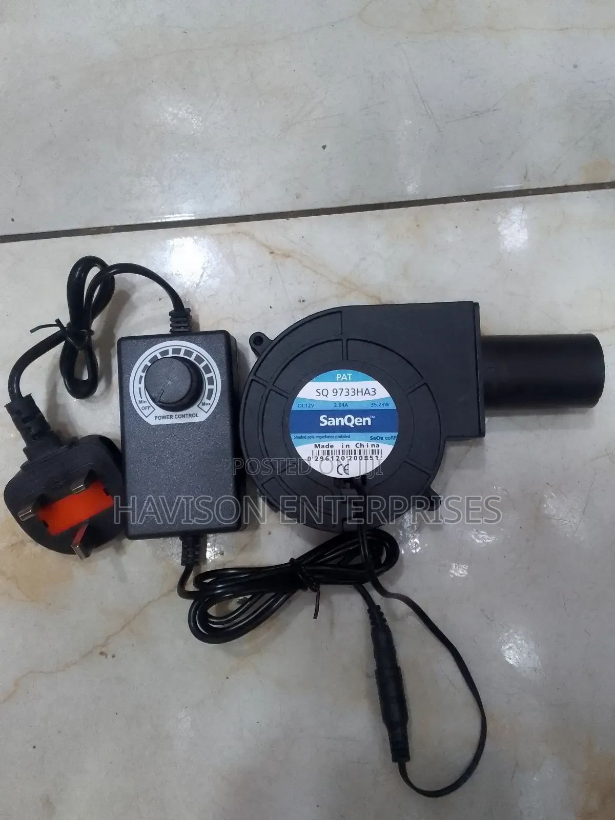 Complete Brushes Fan With Power Control(12v 2.94a)