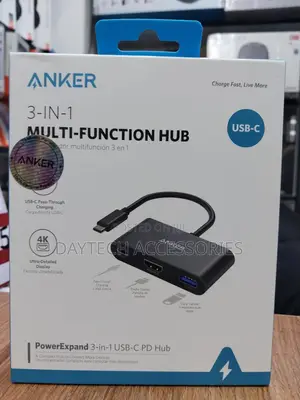 Anker Ank-Powerexpand 3 in 1 Usb-C Hub Supports Pd100w Charging.