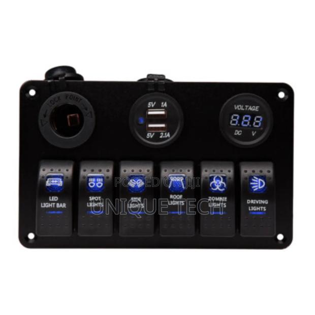 Heavy Duty 6 Way Rocker Switch Panel With Led Digital Screen - main view