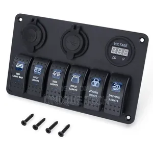 Universal Rocker Switch Panel 6 Way With Led Display