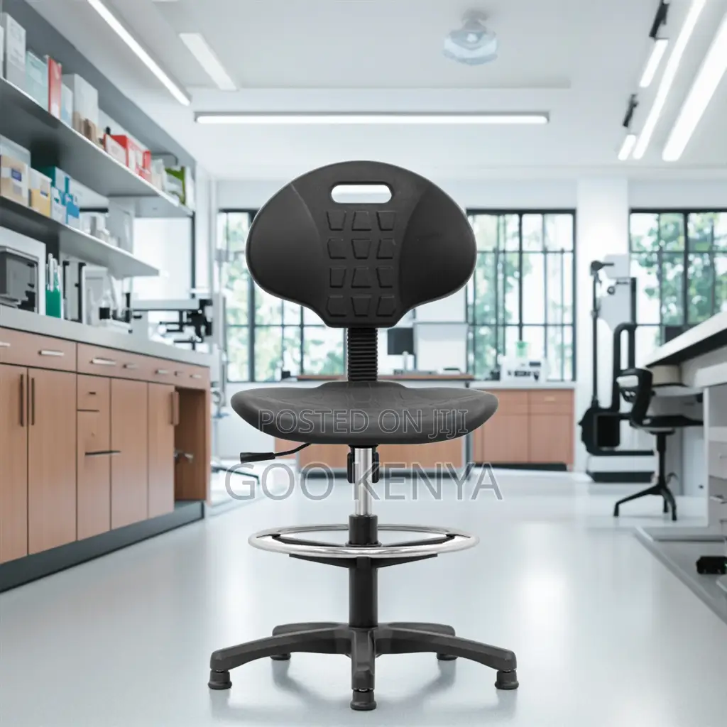 Kitchen Stool; Black Rolling Height Adjustable Kitchen Chair