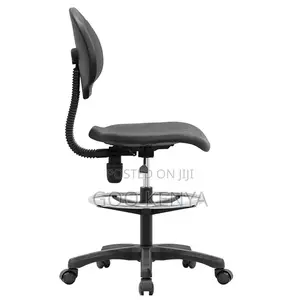Kitchen Stool; Black Rolling Height Adjustable Kitchen Chair