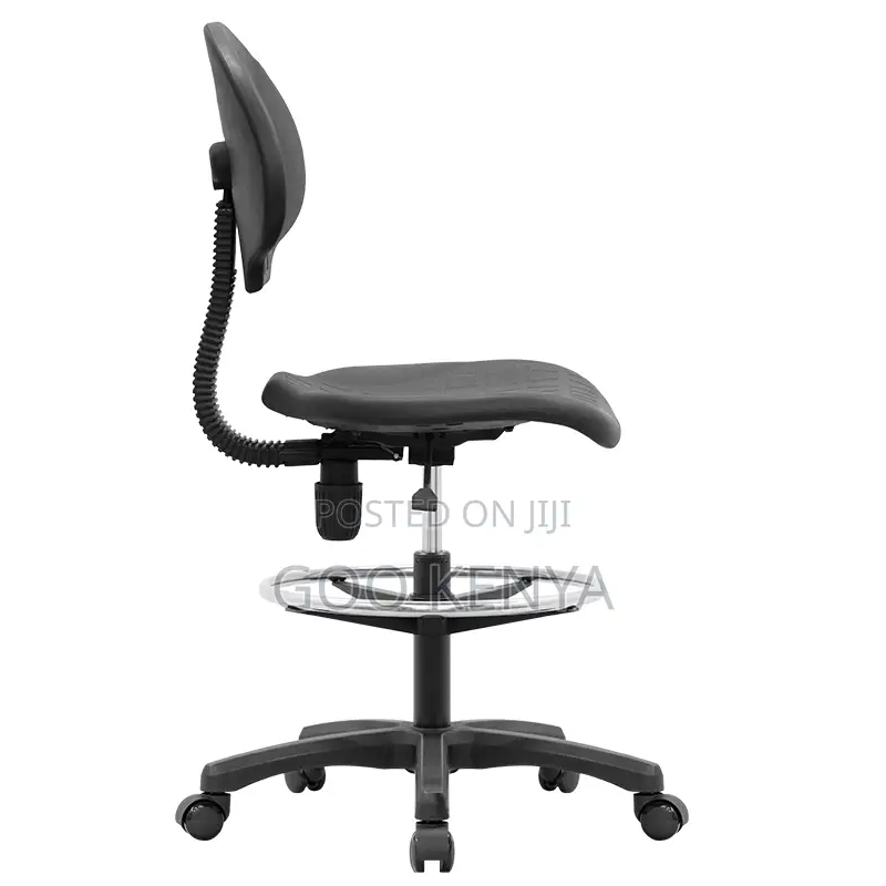 Kitchen Stool; Black Rolling Height Adjustable Kitchen Chair