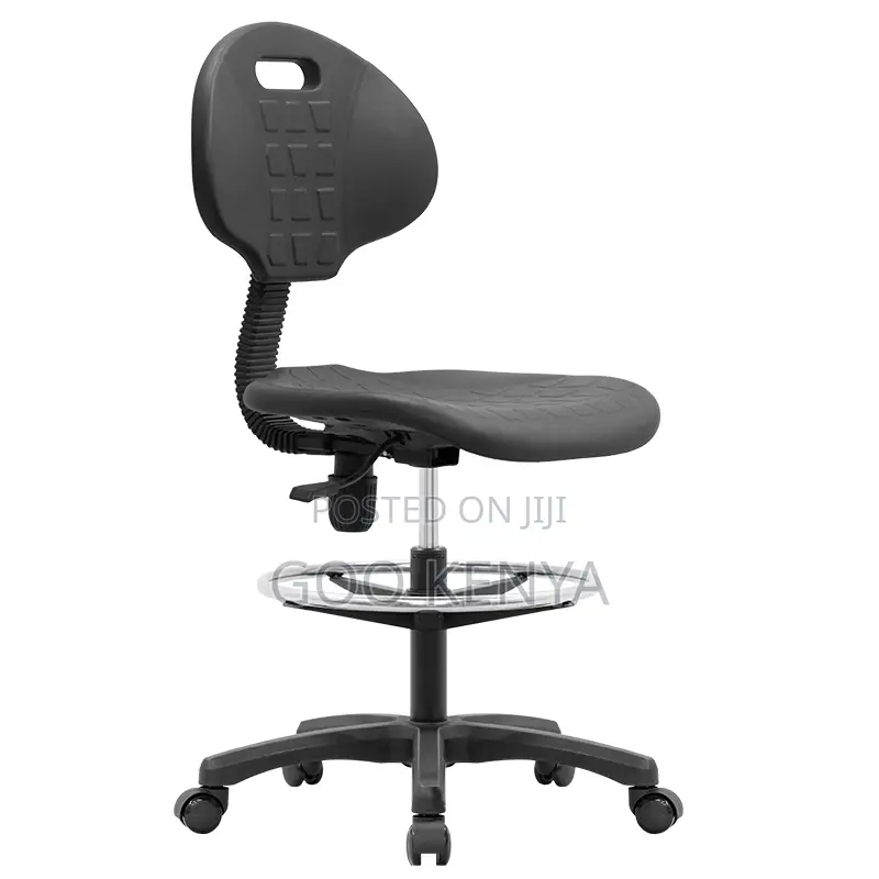 Kitchen Stool; Black Rolling Height Adjustable Kitchen Chair