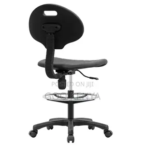 Kitchen Stool; Black Rolling Height Adjustable Kitchen Chair
