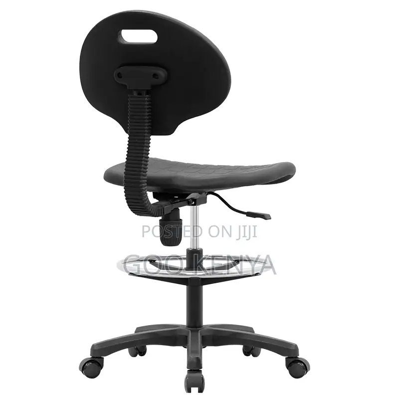 Kitchen Stool; Black Rolling Height Adjustable Kitchen Chair