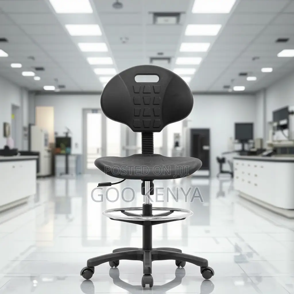 Kitchen Stool; Black Rolling Height Adjustable Kitchen Chair