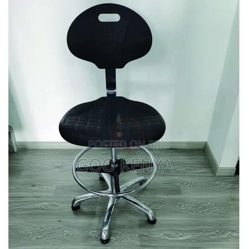 Kitchen Stool; Black Rolling Height Adjustable Kitchen Chair