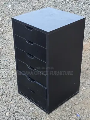 6-Drawer Black Storage Cabinet