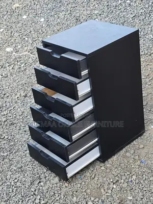 6-Drawer Black Storage Cabinet