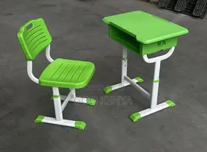 School Kid's Desk; Kids’ Writing Desk With Chair and Organizer Shelves