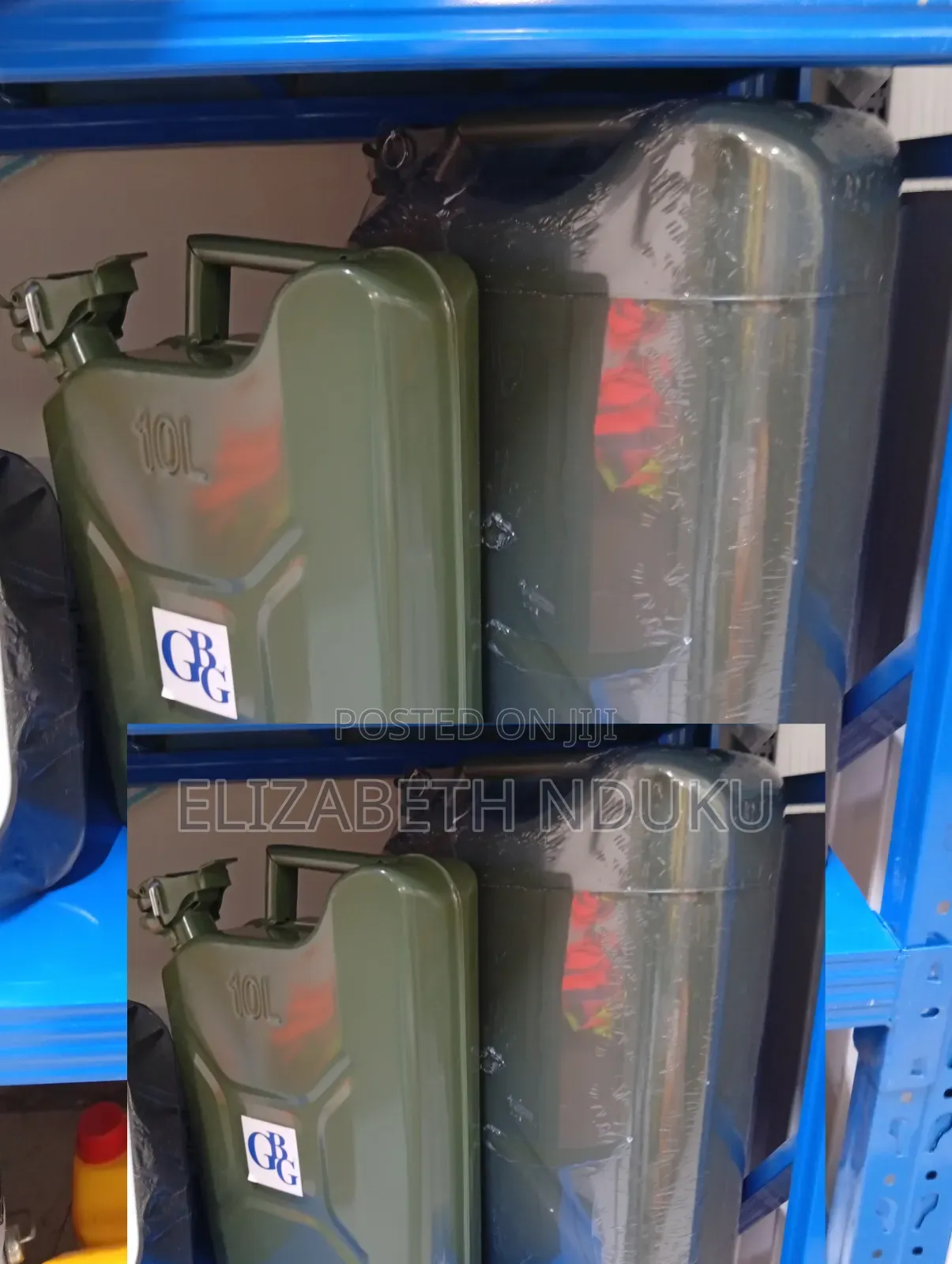 Green Metallic Fuel Can