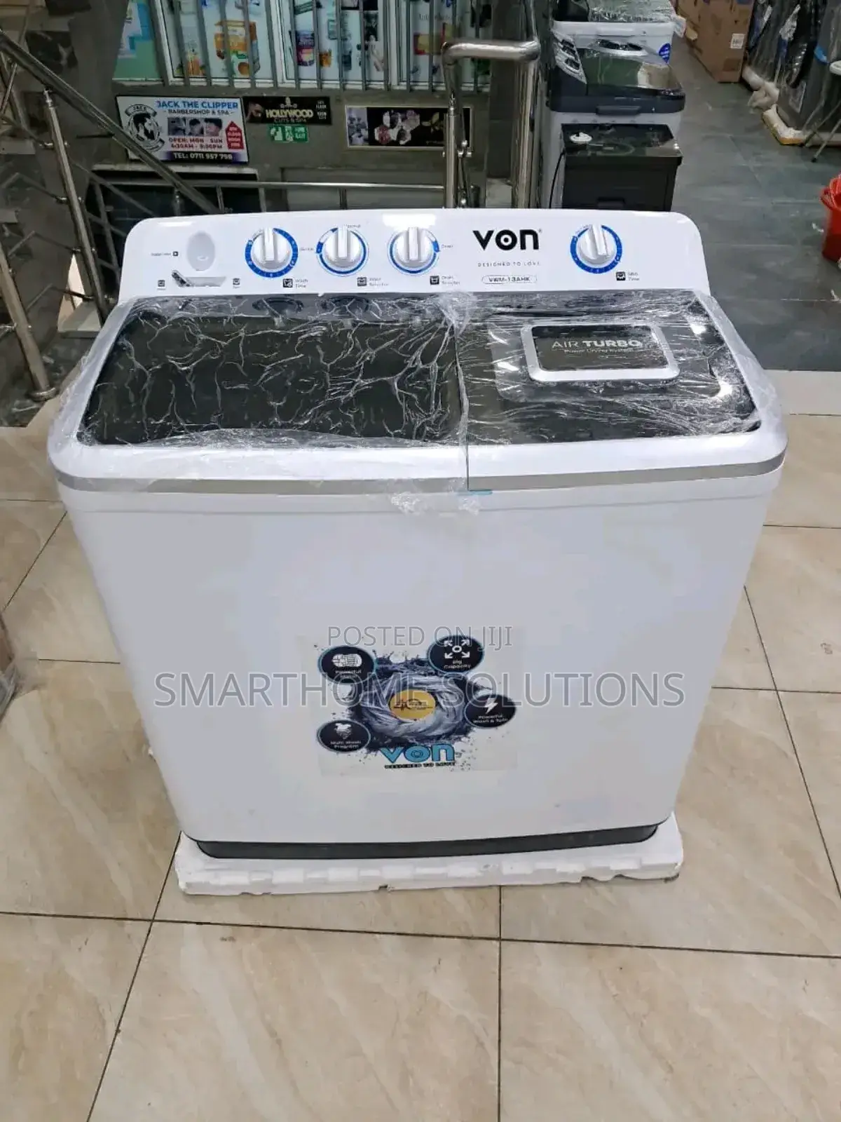 2. Built for Tough Loads – Von 13kg Twin Tub Washer