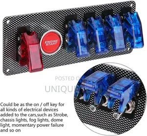 High-Quality 12v Black Panel, Equipped With 4 Blue + 1 Red Switch