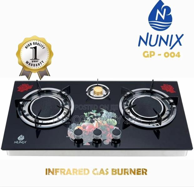 Nunix 3 Burner Glass Infrared Stove Gp-004