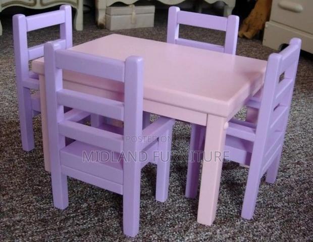 Children Study Table With 4 Chairs - thumbnail 2