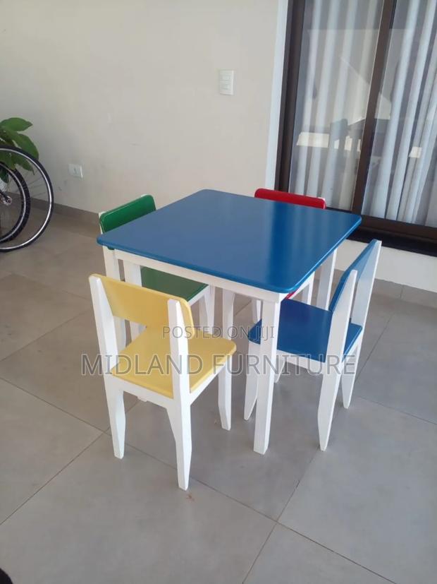 Children Study Table With 4 Chairs - main view