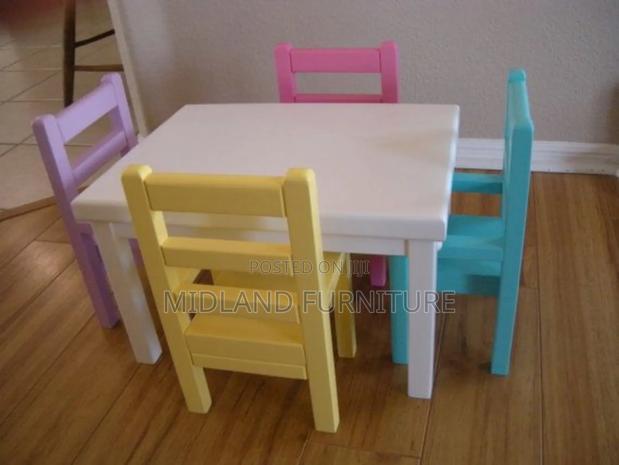 Children Study Table With 4 Chairs - thumbnail 3