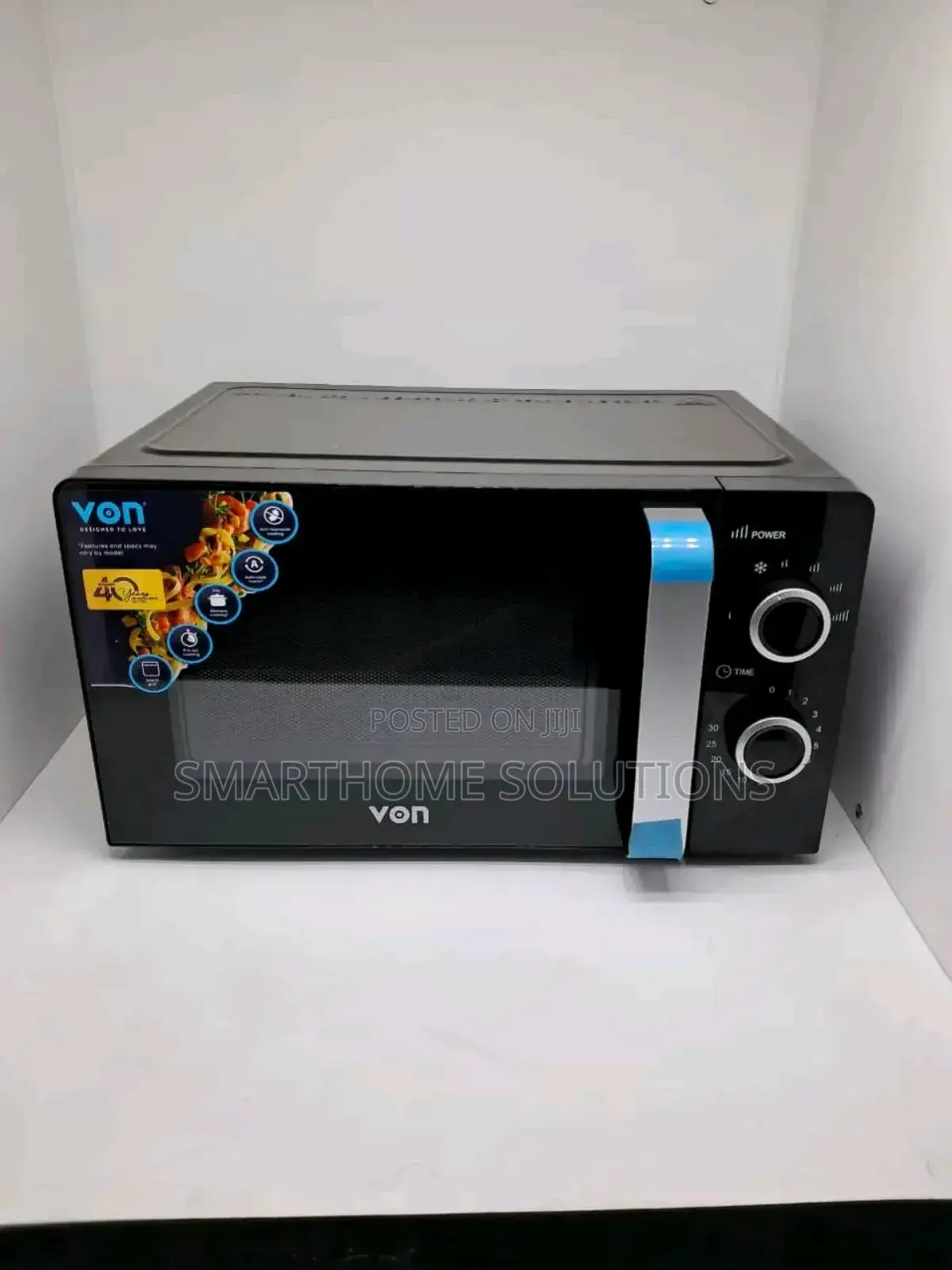 Black Von Microwave Oven Analogue/ Manual 20mgx /Vam