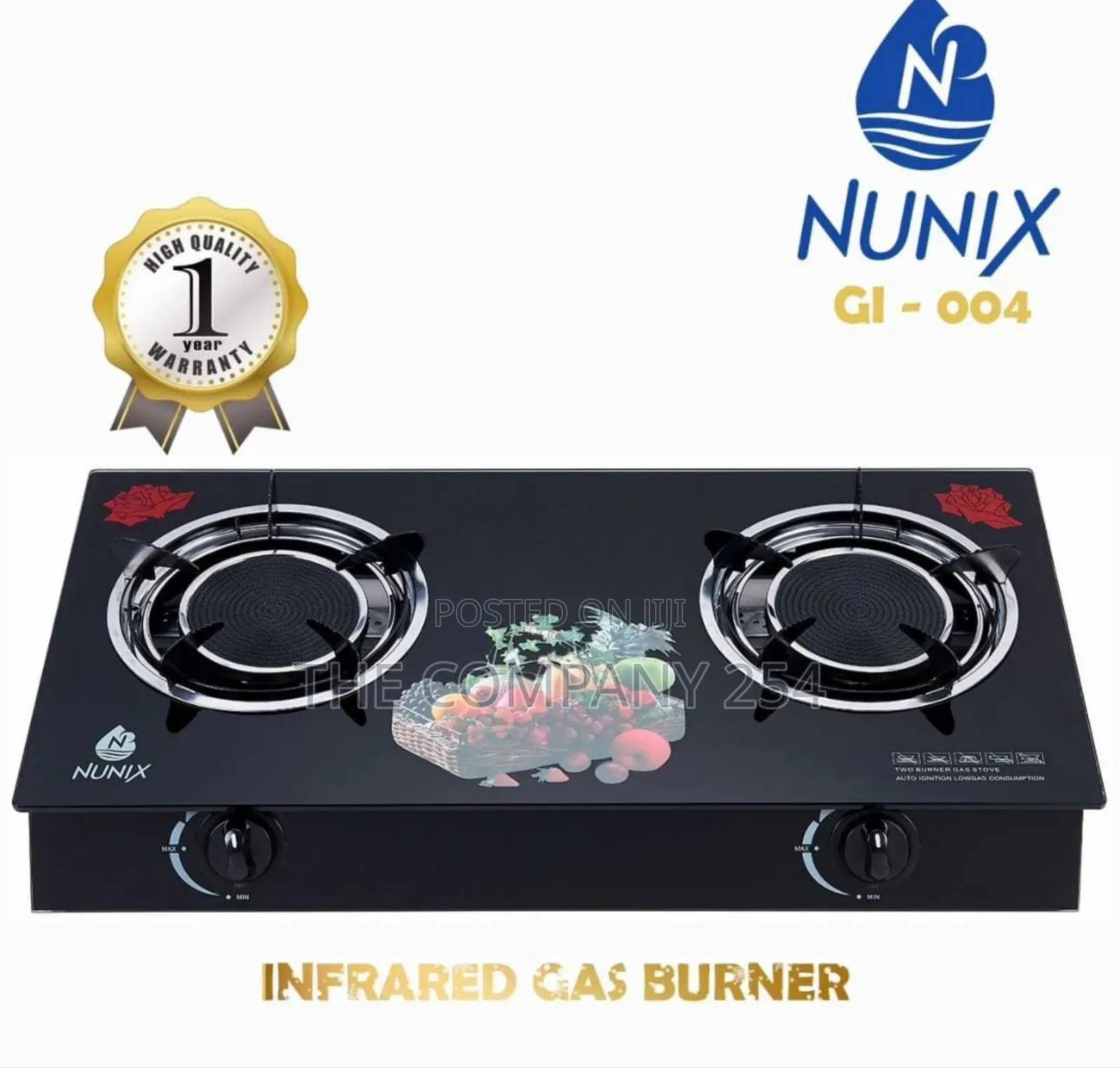 Nunix 2 Burner Glass Infrared Stove Gi-004 at 4500