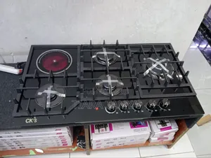 CKS 4 Gas (1wok) +1 Electric Plate Hob Black