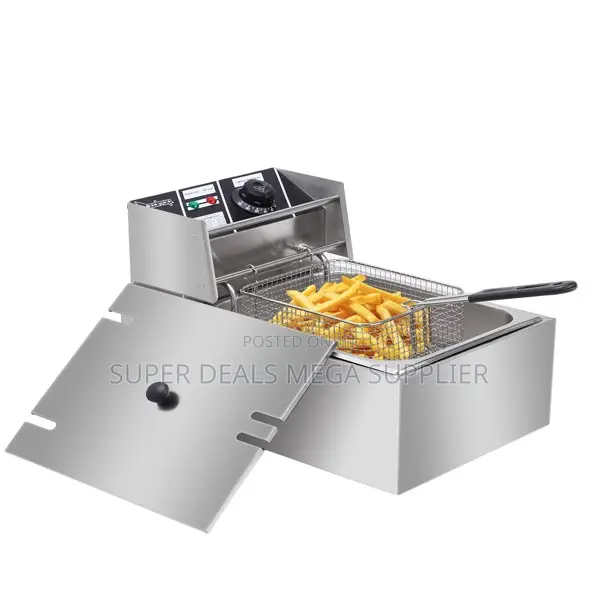 Stainless Steel 6l Electric Single Tank Adjustable Heat Deep Fryer