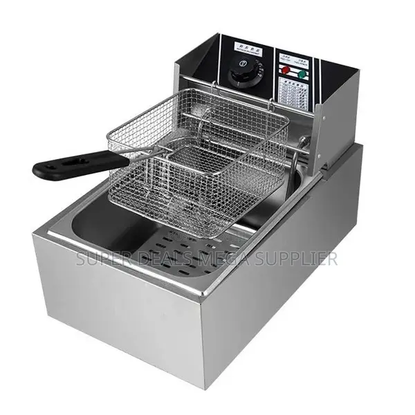 Single Tank 6l Electric Deep Fryer Stainless Steel Adjustable Heat