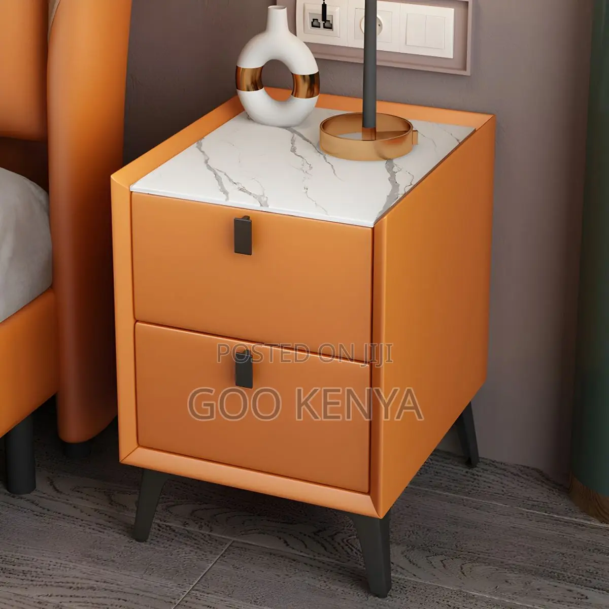 Home Nightstand; Solid Wood Bedside Cabinet With Storage