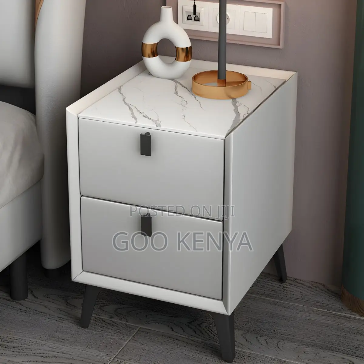 Home Nightstand; Solid Wood Bedside Cabinet With Storage