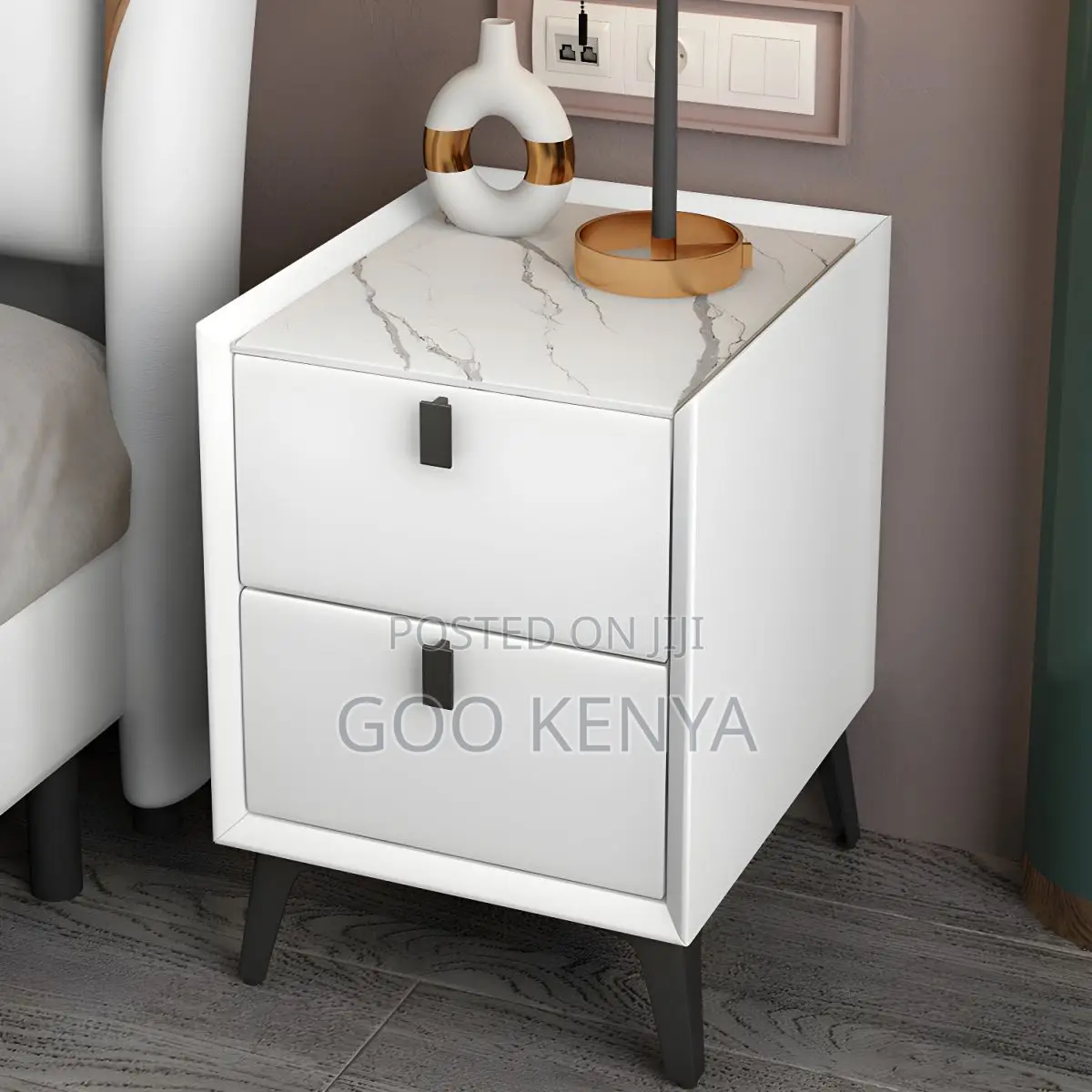 Home Nightstand; Solid Wood Bedside Cabinet With Storage
