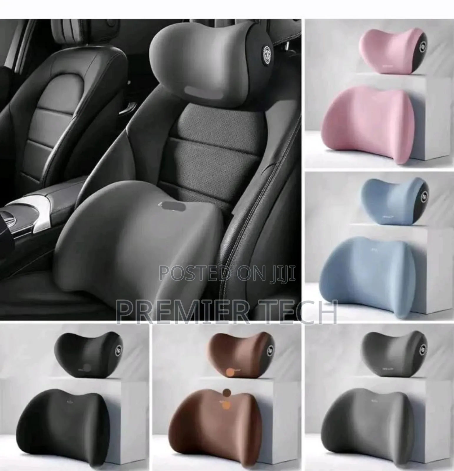 2 Piece Memory Foam Car Headrest Lumbar Support