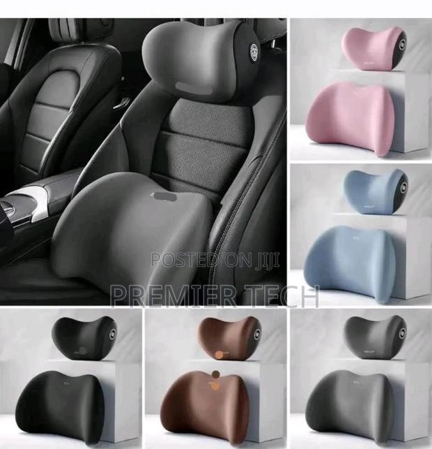 2 Piece Memory Foam Car Headrest Lumbar Support