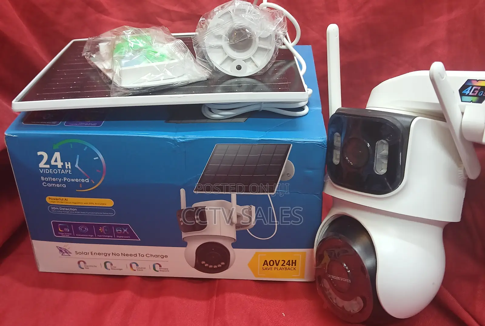 Two-Way Audio Wireless PTZ Av4 Icsee Solar Powered 4g Dual Lens