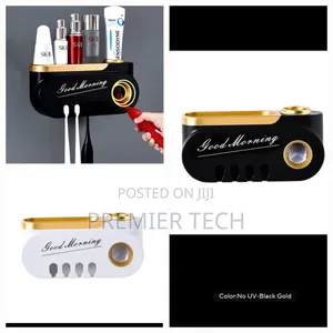 High Quality Toothbrush Holder Toothpaste Dispenser , Black, White.