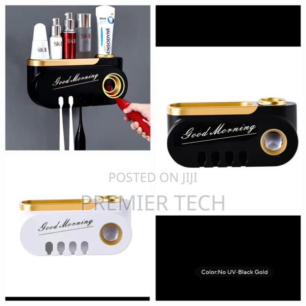 High Quality Toothbrush Holder Toothpaste Dispenser , Black, White. - main view