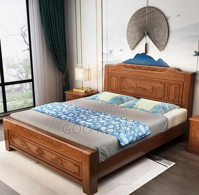 Home Bed; Classic Mahogany Master Bedroom Bed