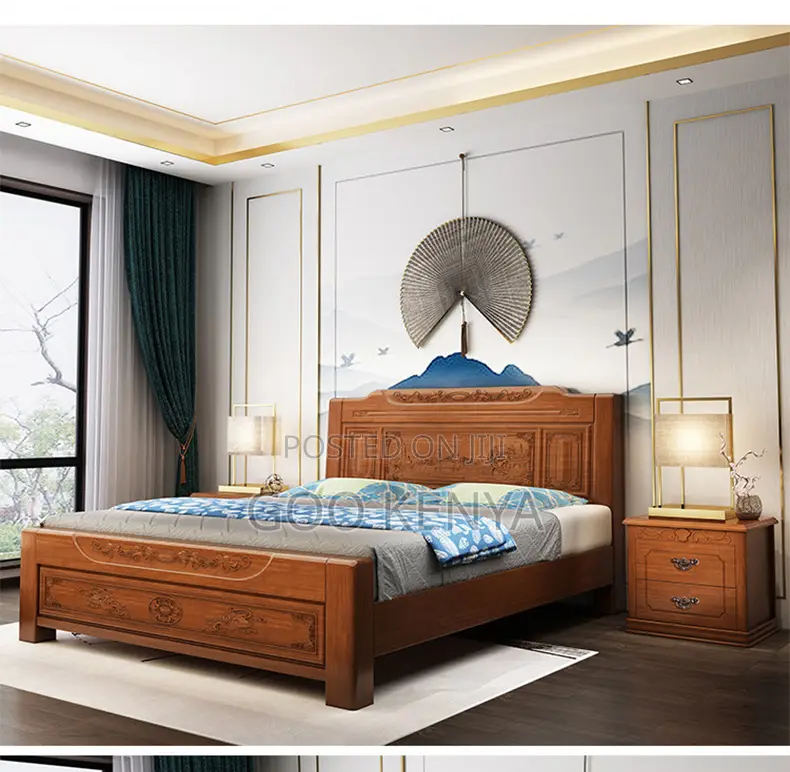 Home Bed; Classic Mahogany Master Bedroom Bed