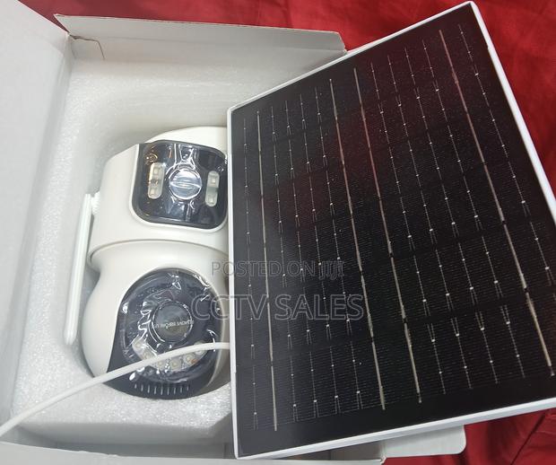 Icsee Solar Powered 4g Dual Lens 4mp Security Camera Outdoor-