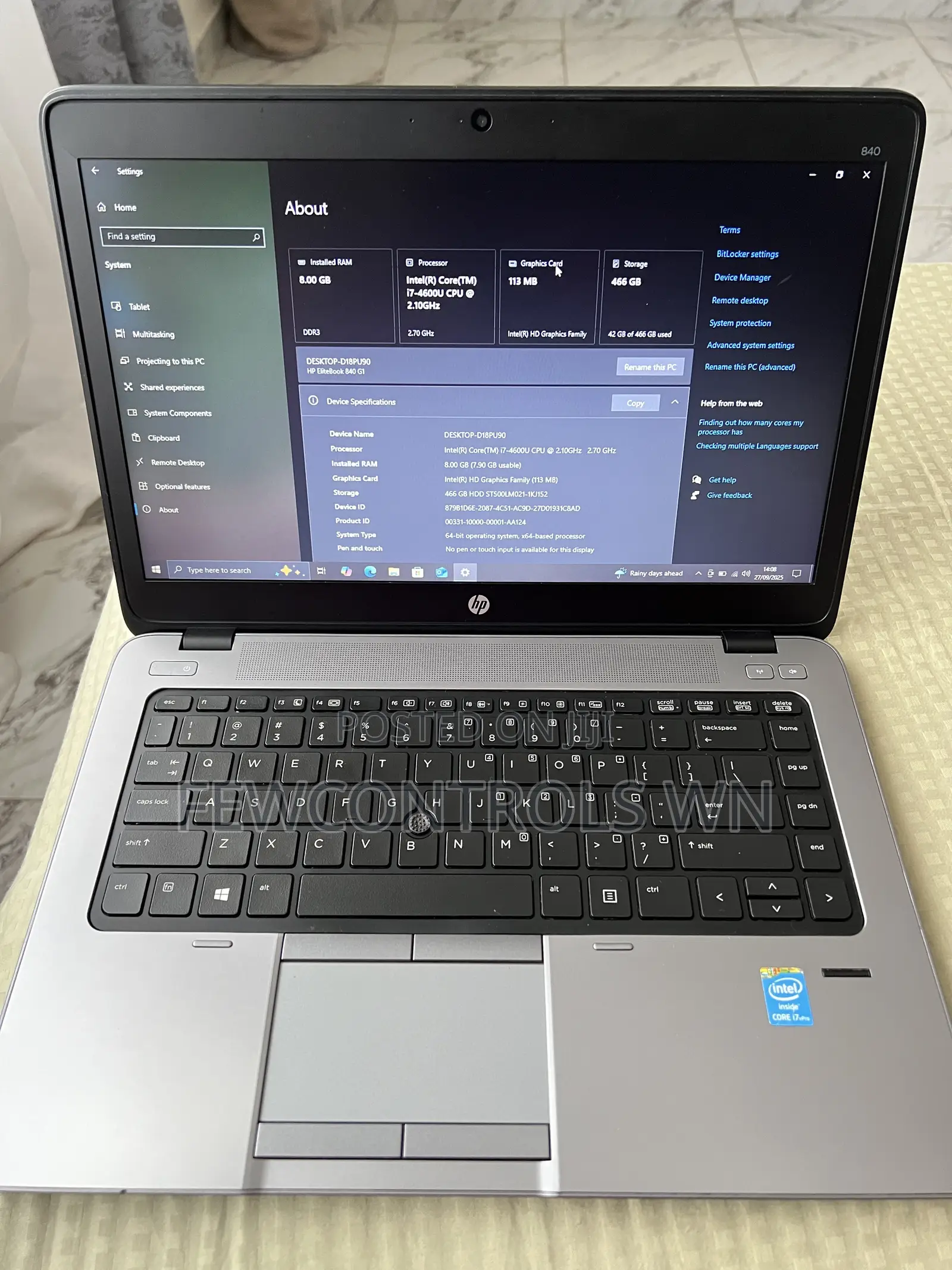 Laptop HP EliteBook 840 G1 8GB Intel Core I7 HDD 500GB