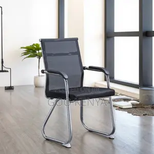 Office Chair; Ergonomic Chrome Mesh Guest Chair