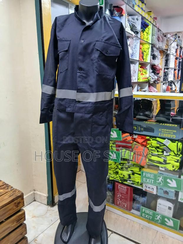 Hi Visibility Dark Blue Coveralls - main view