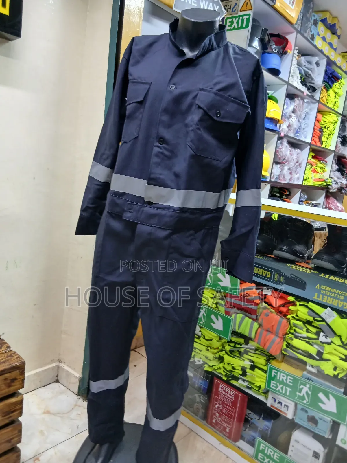 Hi Visibility Dark Blue Coveralls
