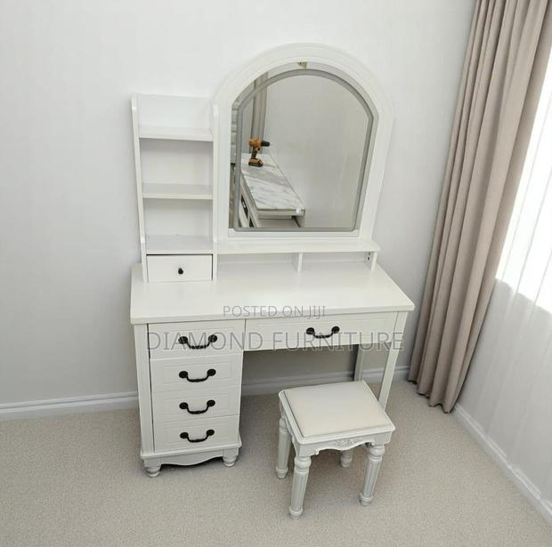 Home Furniture; Modern {Dressing Vanity Table} With Mirror Storage - thumbnail 5