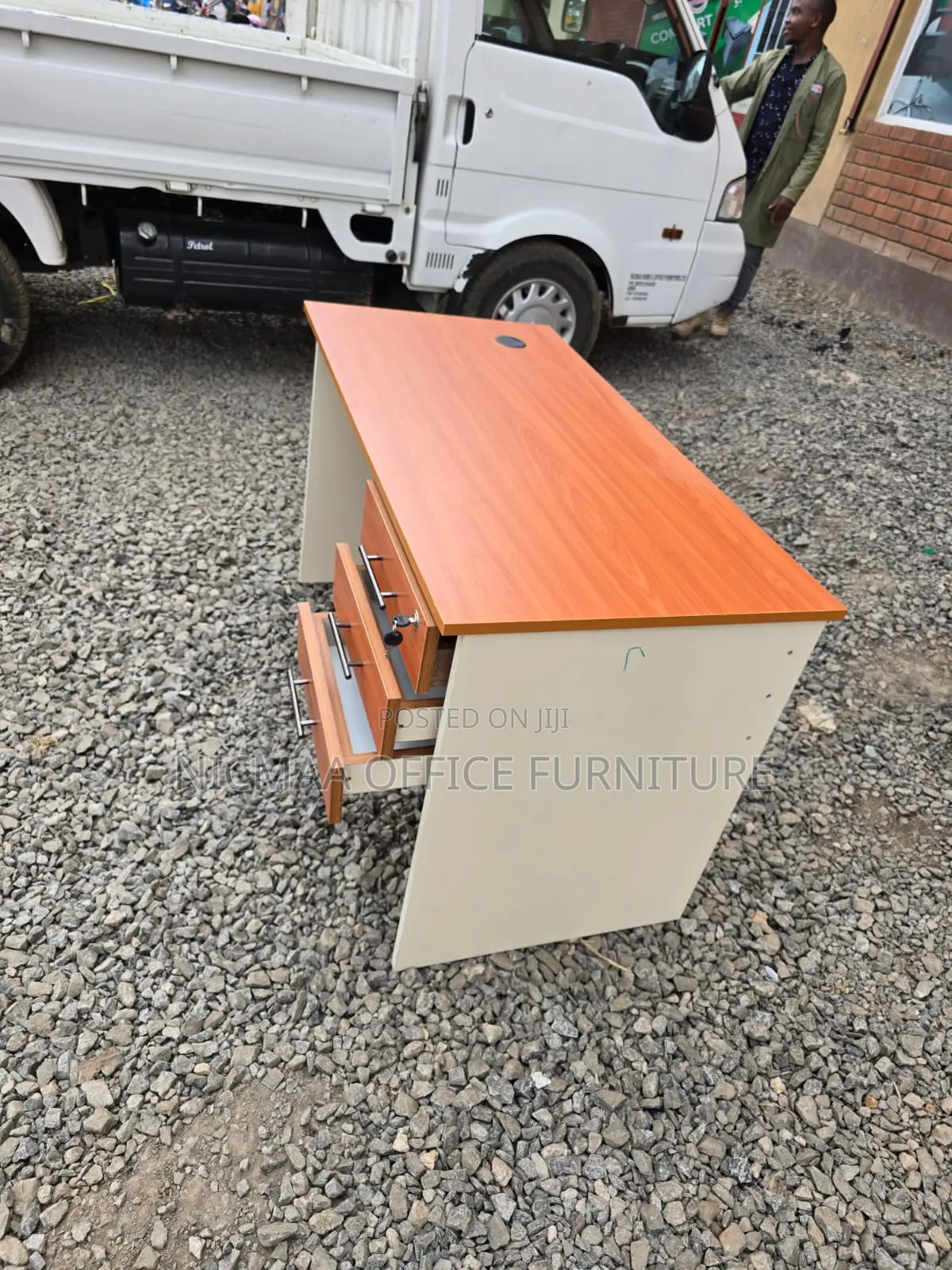 3-Drawer Design With Cable Port Desk