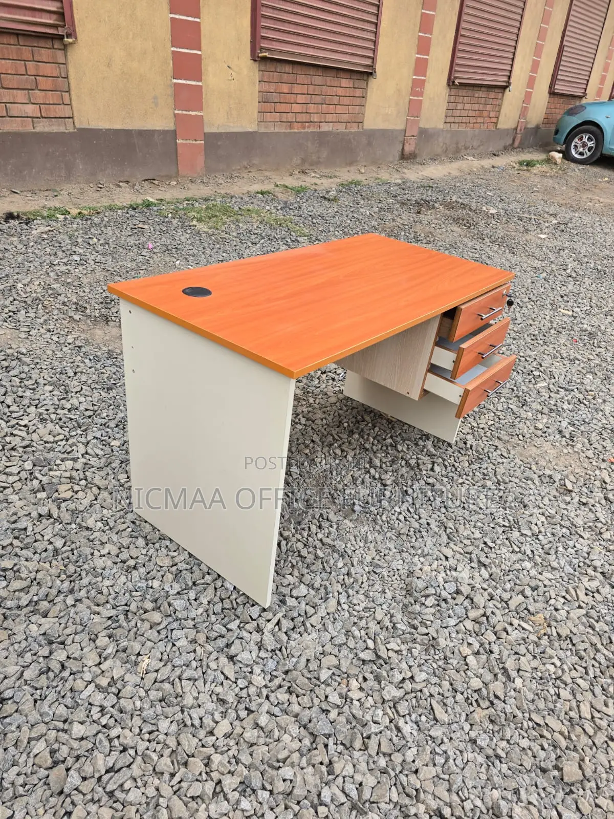 3-Drawer Design With Cable Port Desk