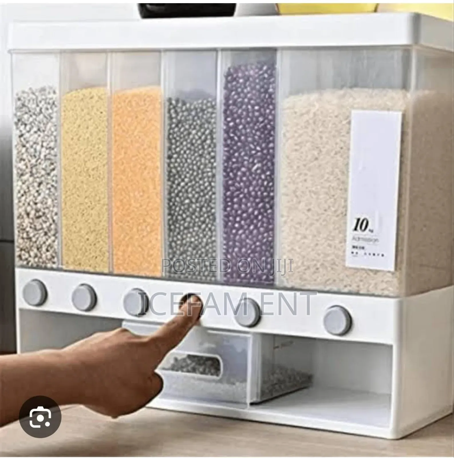 Partitioned Multifunctional Cereal Dispenser/6 Compartments Dispenser