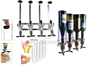 4-Bottle Heavy Duty Tot Measures With Double Grills at the Back