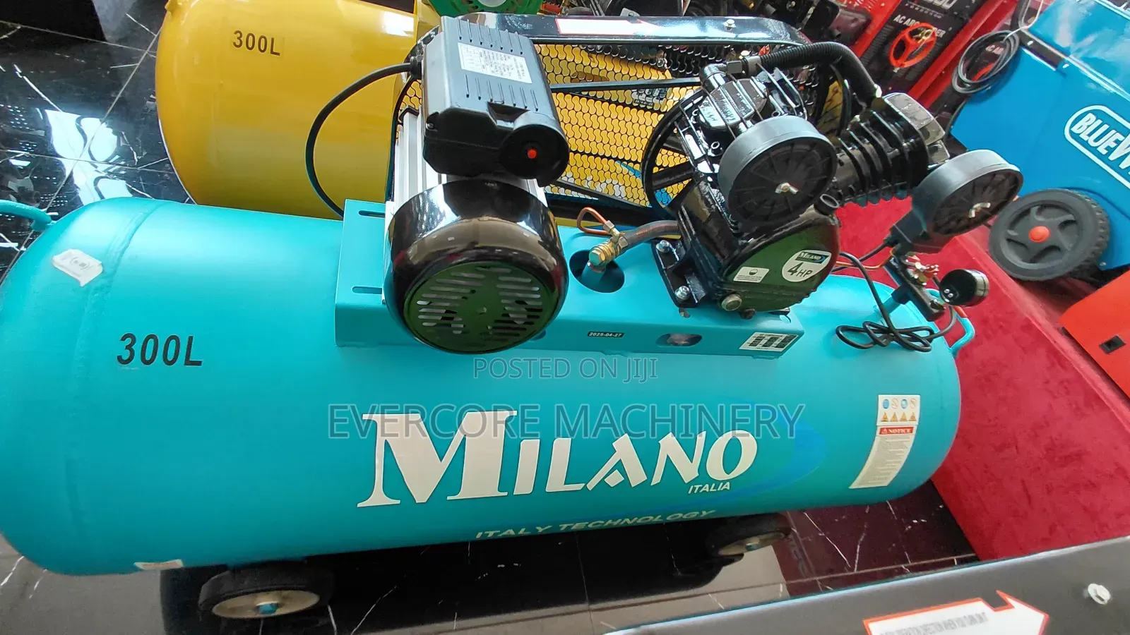 Milano Italia 300l Electric Single Phase Air Compressor Machine.