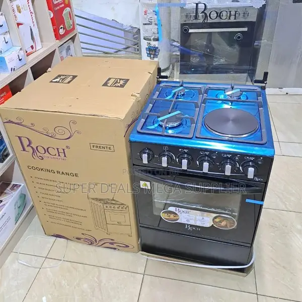 Powerful 50x60cm Free Standing Cooker 3 Gas Burners + Hotplate