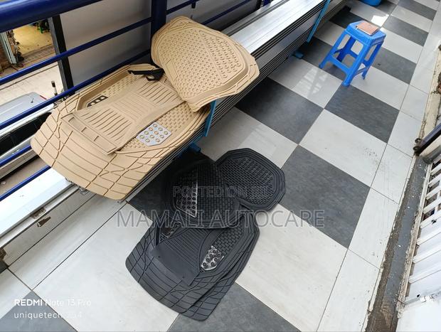 Universal Rubber Floor Mats With Silver Patch(Black, Beige) - main view